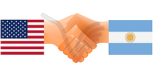 Sign of friendship the United States and Argentina - vector image