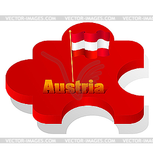 Головоломка с флагом Австрии - изображение в формате EPS