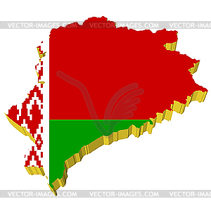 3D map of Belarus - vector clipart