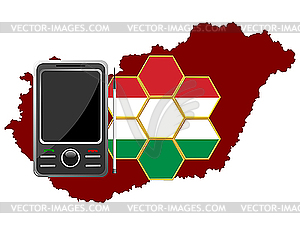 Mobile Communications Hungary - vector clipart