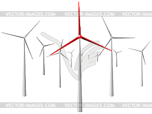 Windmill. - color vector clipart