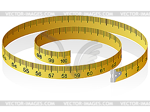 Measuring tape with reflection - vector image