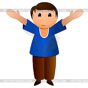 Boy with open arms - vector image