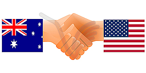 Sign of friendship the U.S. and Australia - vector image