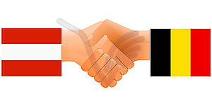 Sign of friendship the Austria and Belgium - vector image