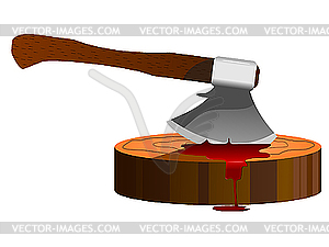 An ax and slaughterhouse - vector clipart