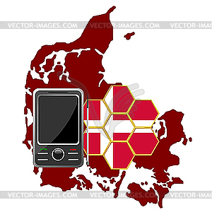 Mobile Communications Denmark - vector image
