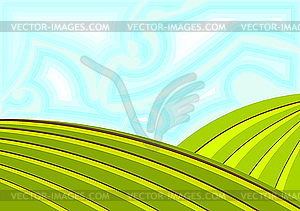 Field and sky - vector image