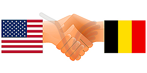 Sign of friendship the United States and Belgium - vector image