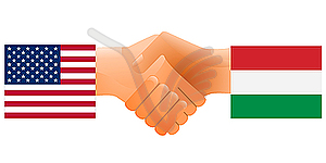 Знак дружбы США и Венгрии - изображение в векторе