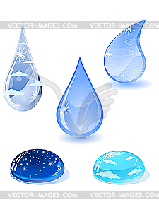 Set of water drops - vector image