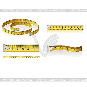 Комплект измерительных лент - векторный клипарт Royalty-Free