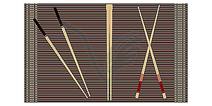 Set of chopsticks for sushi - vector clip art