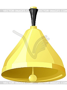 Gold hand bell - royalty-free vector image