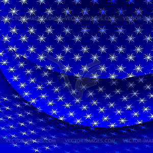 Background of blue tissue with stars - vector image