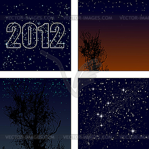 Set of background starry sky - vector image