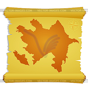 Parchment with silhouette of Azerbaijan - vector clip art