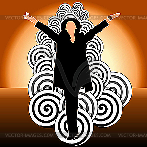 Background with the girl wearing hat at su - vector image