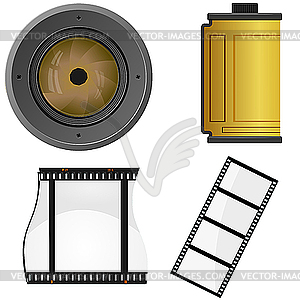 Set of objects for photo - royalty-free vector image