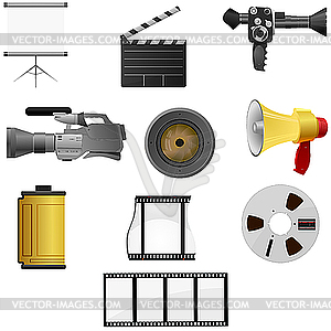 Набор для кино и фото - векторное изображение EPS