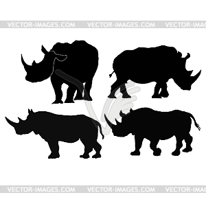 Collection of images of rhino - vector clip art