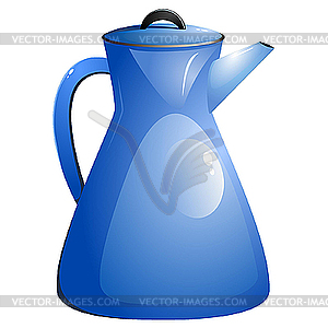 Blue coffee pot. - vector clip art