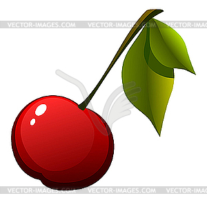 Image cherries with leaves - stock vector clipart