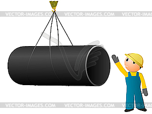 Image loading pipes - vector clip art