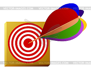 Dart and the target - vector clipart