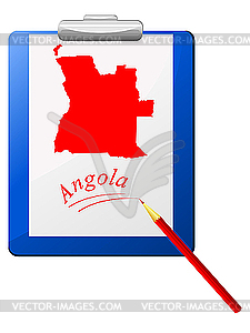 The clipboard with map of Angola - vector EPS clipart