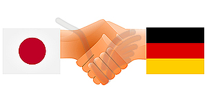 Sign of friendship between Germany and Japan - vector clipart