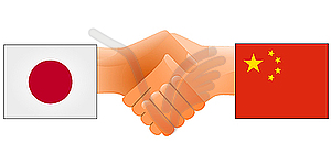 Sign of friendship the China and Japan - vector image