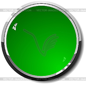 Green round web button - vector clipart