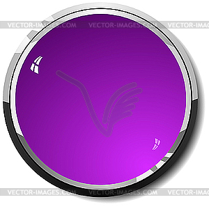 Violet round web button - vector image