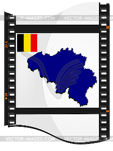 Image footage with map of Belgium - vector image