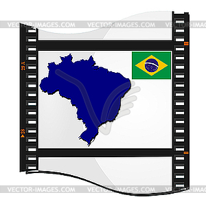 Image footage with map of Brazil - vector clip art