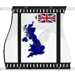 Image footage with map of Britain - vector image