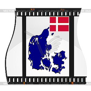 Image footage with map of Denmark - vector clip art
