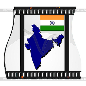 Image footage with map of India - vector clip art