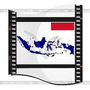 Image footage with map of Indonesia - vector EPS clipart