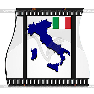 Image footage with map of Italy - royalty-free vector image