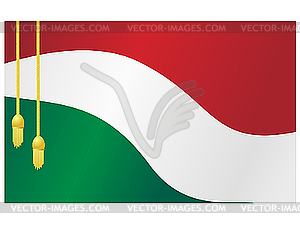 Флаг Венгрии с кисточками - стоковое векторное изображение