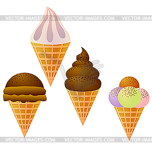 Набор изображений мороженого - векторный клипарт Royalty-Free