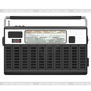 Portable radio in black casing. EPS1 - vector clip art