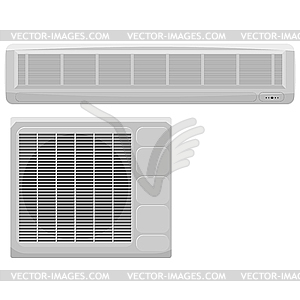 Modern air conditioning on white backgr - vector image