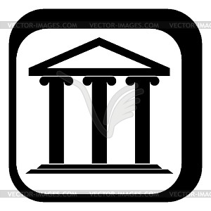 Graphic sign of Greek temple - vector clipart