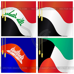 Collection of s of flags of Iraq, Yemen, Cam - vector clipart