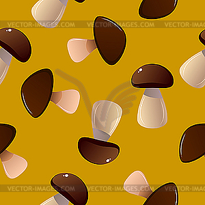 Seamless texture with mushrooms - vector clipart