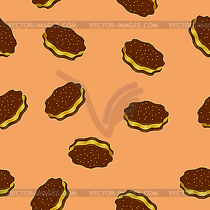 Seamless texture with chocolate biscuit - vector image