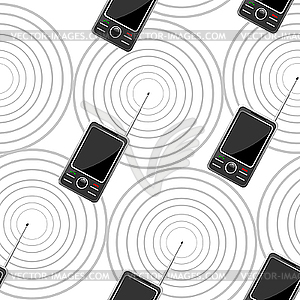 Бесшовных текстур с мобильными телефонами - стоковый векторный клипарт